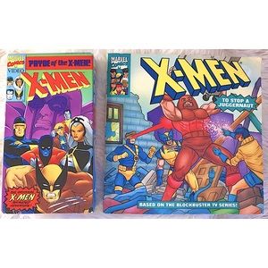Vintage 1993 X-Men Paperback Book + VHS Collectibles